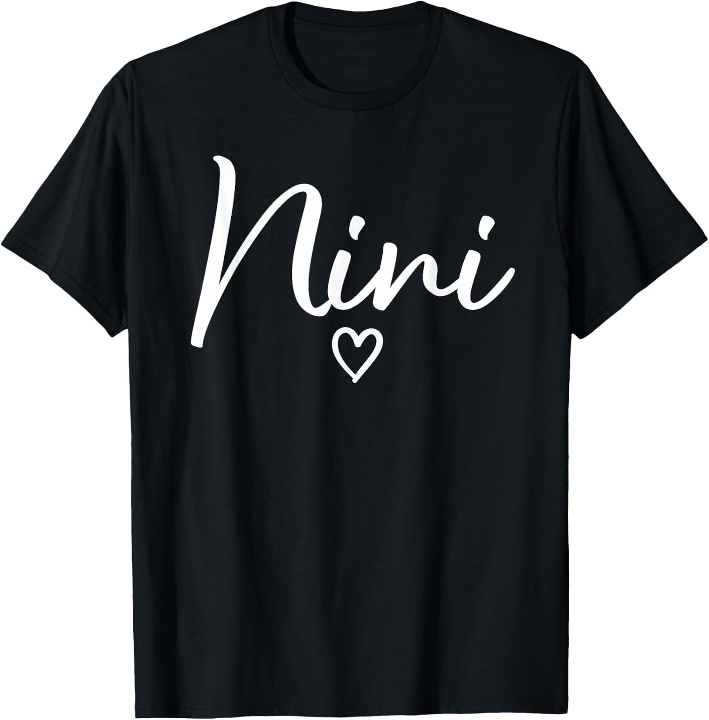 Nini Gifts Grandma Heart Mother's Day Nini T-Shirt - T-Shirt | Black