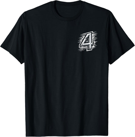 4 - "Quadruple Strength" - White Number 4 for Team Sports T-Shirt - T-Shirt | Black
