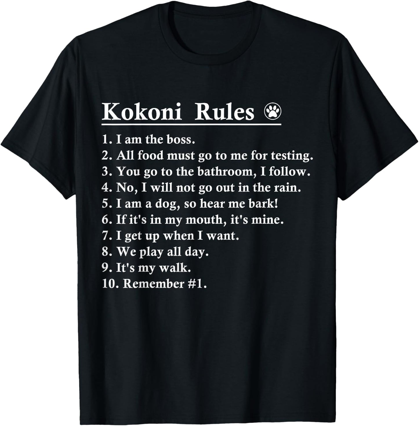 Funny Kokoni Dog Rules Women Kids T-Shirt - T-Shirt | Black