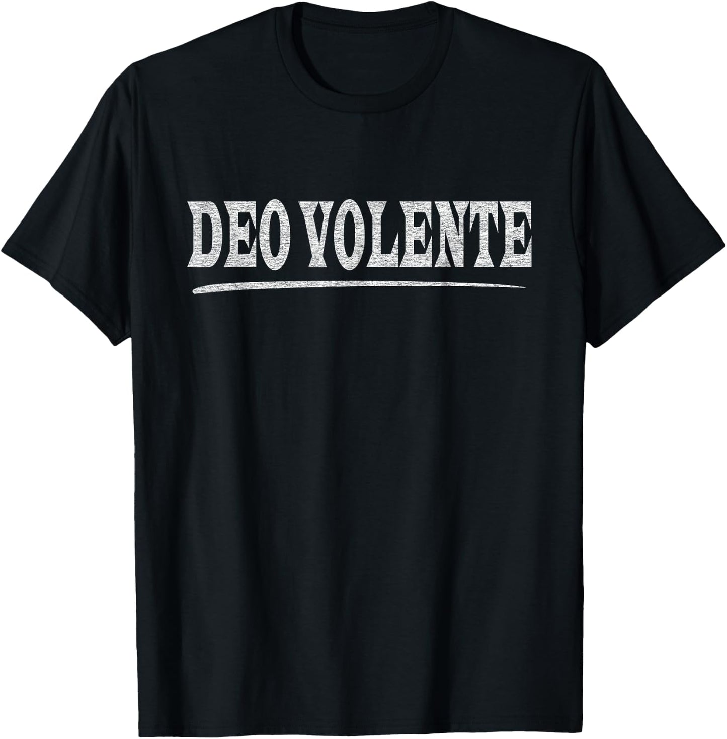 Deo Volente Latin Language Phrase God Willing T-Shirt - T-Shirt | Black