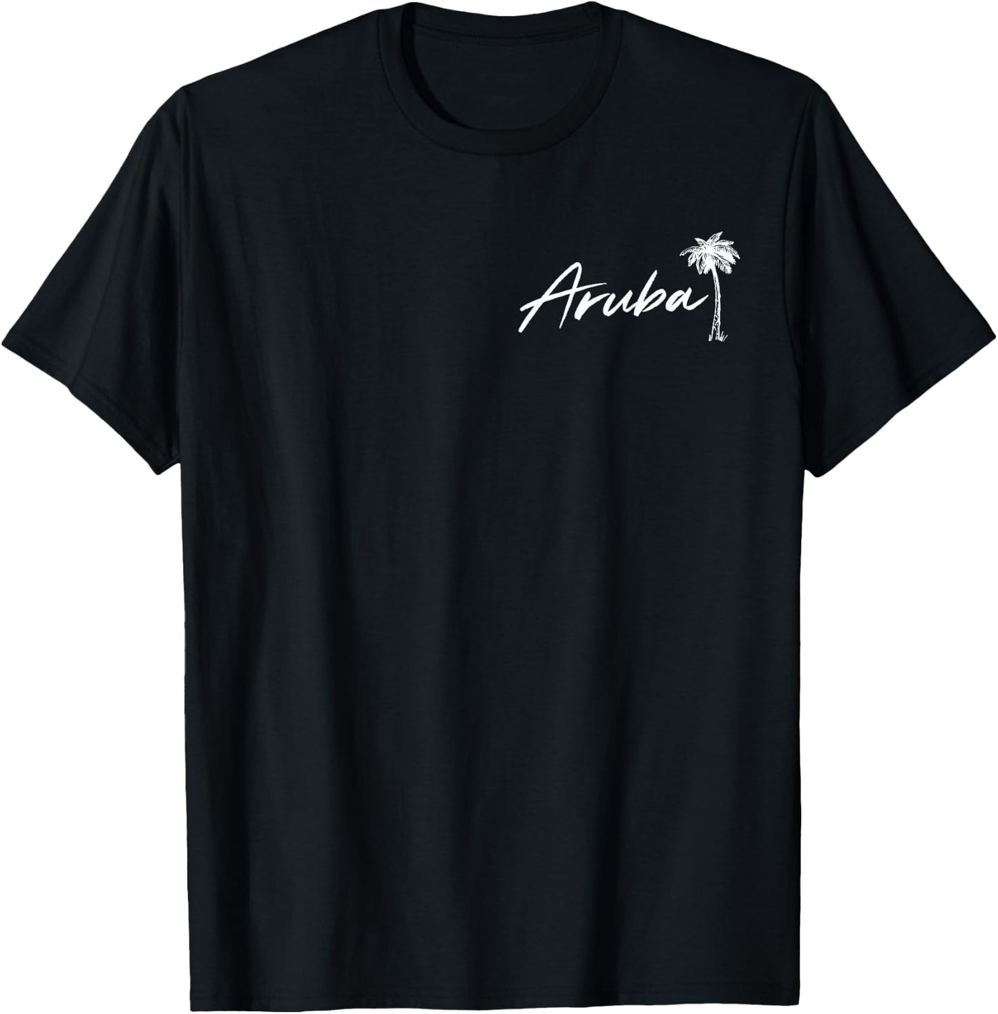 Aruba Beach Getaway Travel Designs -Adults Black Small Classic Fit Short Sleeve T-Shirt - T-Shirt | Black
