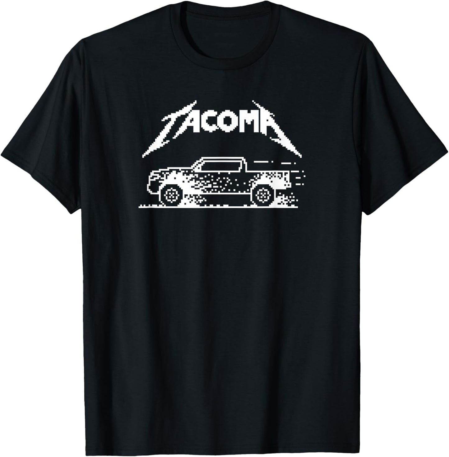 Tacoma Truck Metal Inspired Pixel Art Tacomatallica T-Shirt - T-Shirt | Black