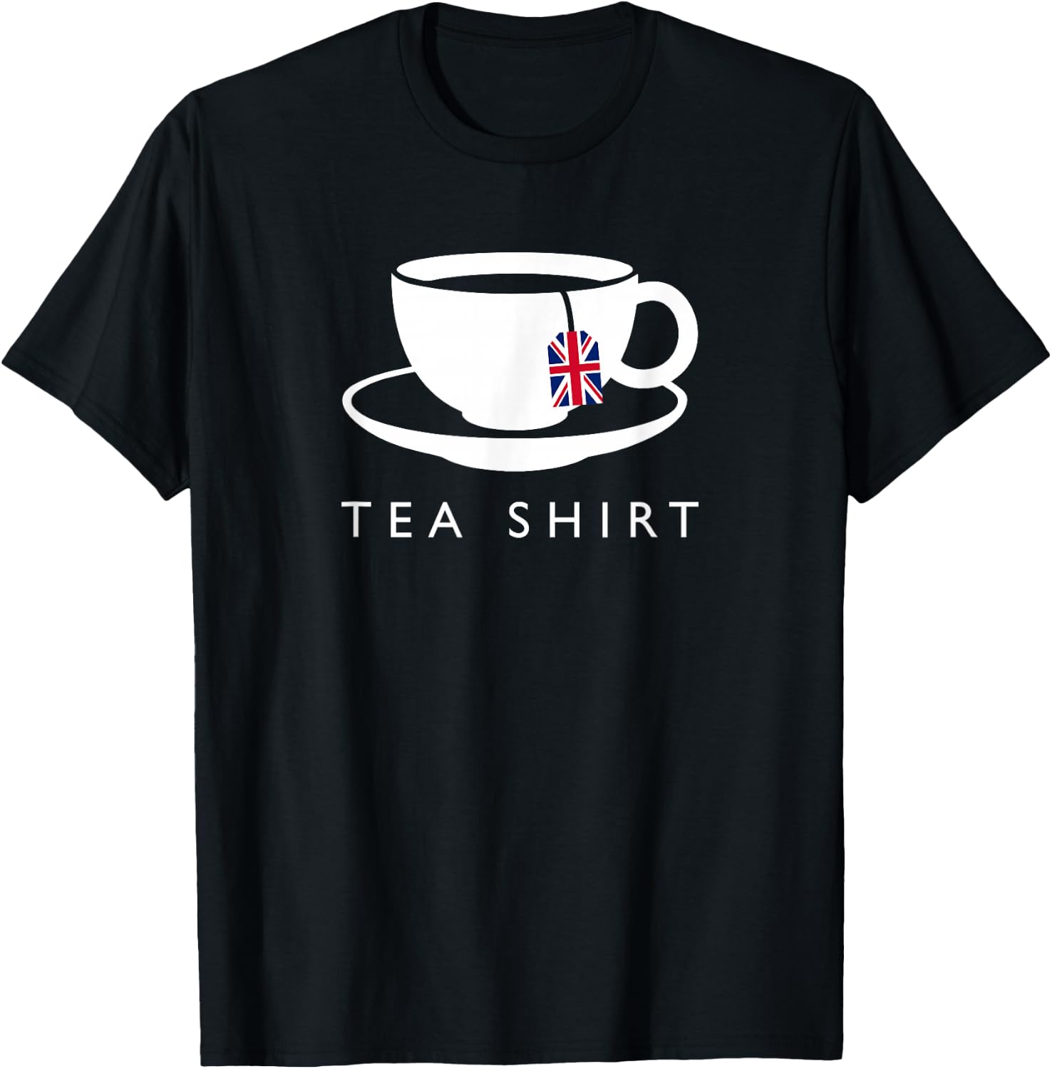 I Love English Tea UK Flag T-Shirt - T-Shirt | Black