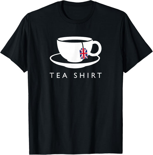 I Love English Tea UK Flag T-Shirt - T-Shirt | Black