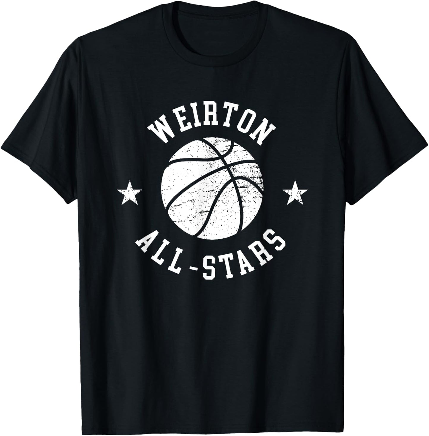 Weirton Vintage All-Stars Retro 80s Basketball T-Shirt - T-Shirt | Black