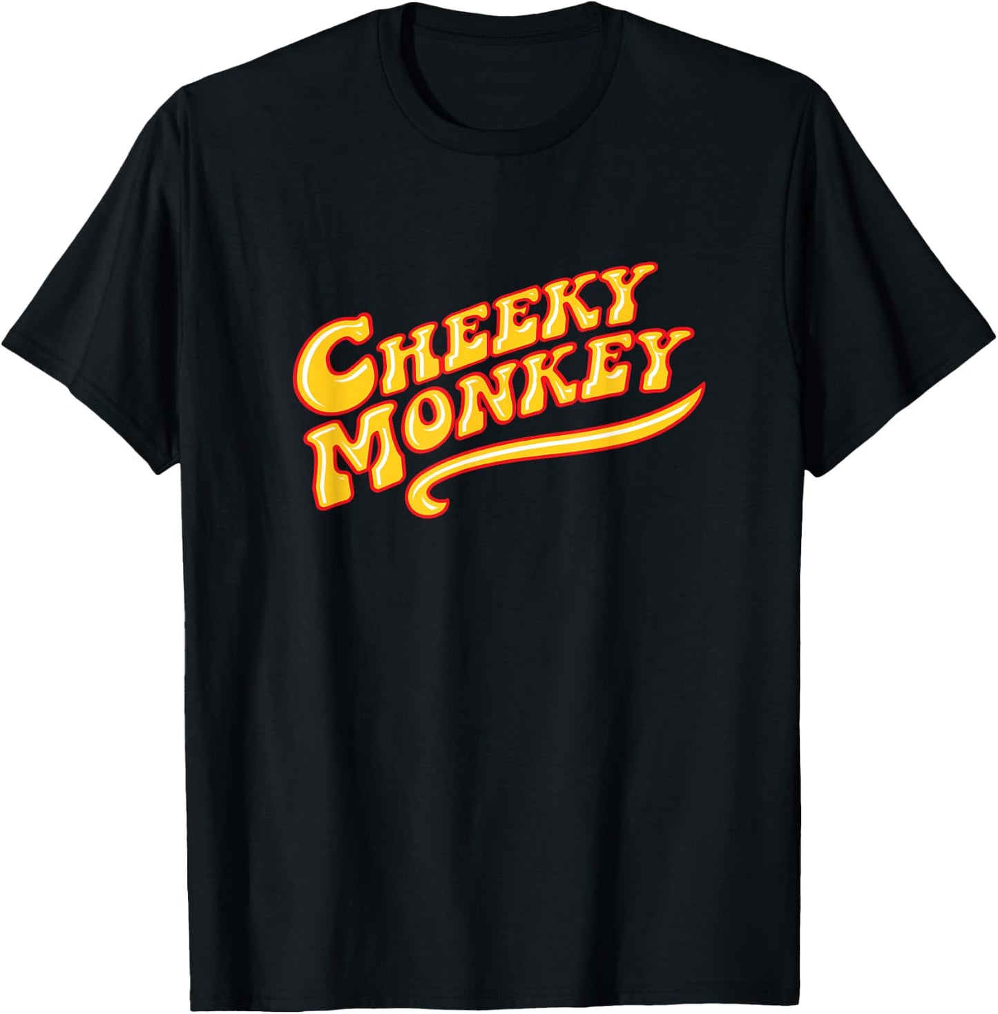 Cheeky Monkey Groovy Text T-Shirt - T-Shirt | Black