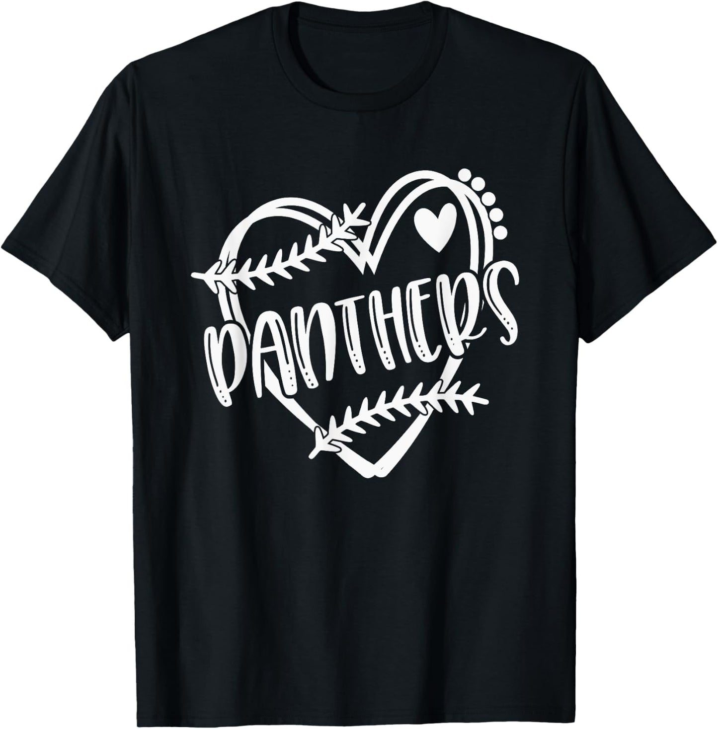 Baseball Softball Panther School Sports Fan Team Spirit T-Shirt - T-Shirt | Black