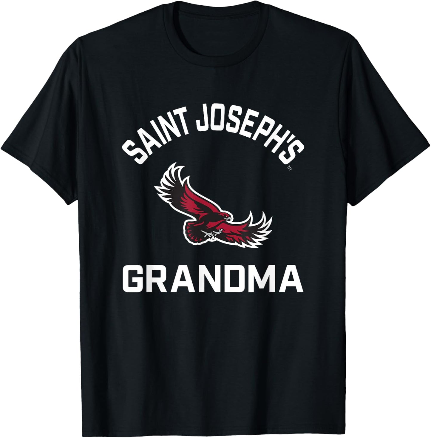 Saint Josephs University Hawks Arched Grandma T-Shirt - T-Shirt | Black