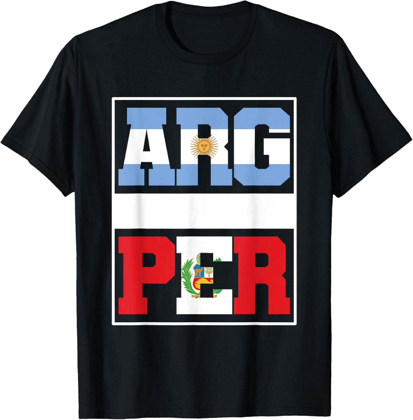 Half Argentinian half Peruvian Mixed Heritage Argentina Peru T-Shirt - T-Shirt | Black