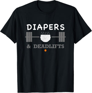 Diapers & Deadlifts T-Shirt - T-Shirt | Black