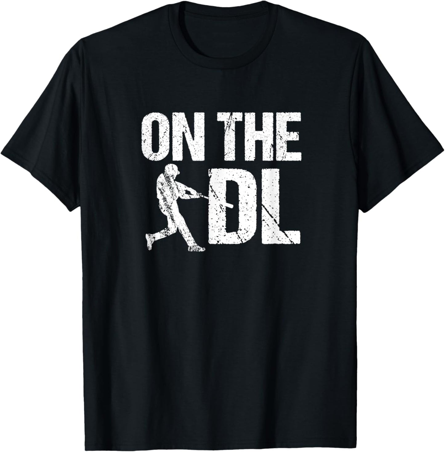 Funny Baseball On The DL Recovering from Injury T-Shirt - T-Shirt | Black