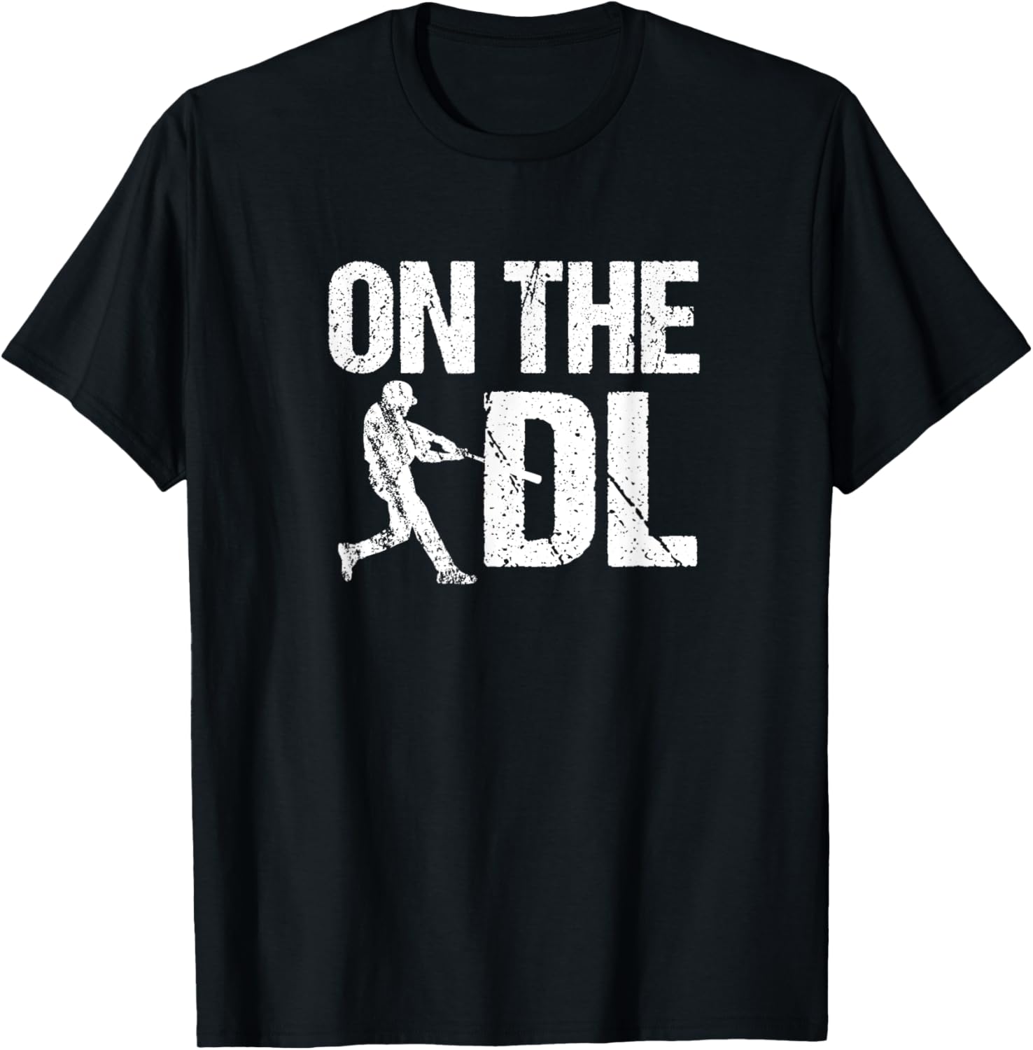 Funny Baseball On The DL Recovering from Injury T-Shirt - T-Shirt | Black