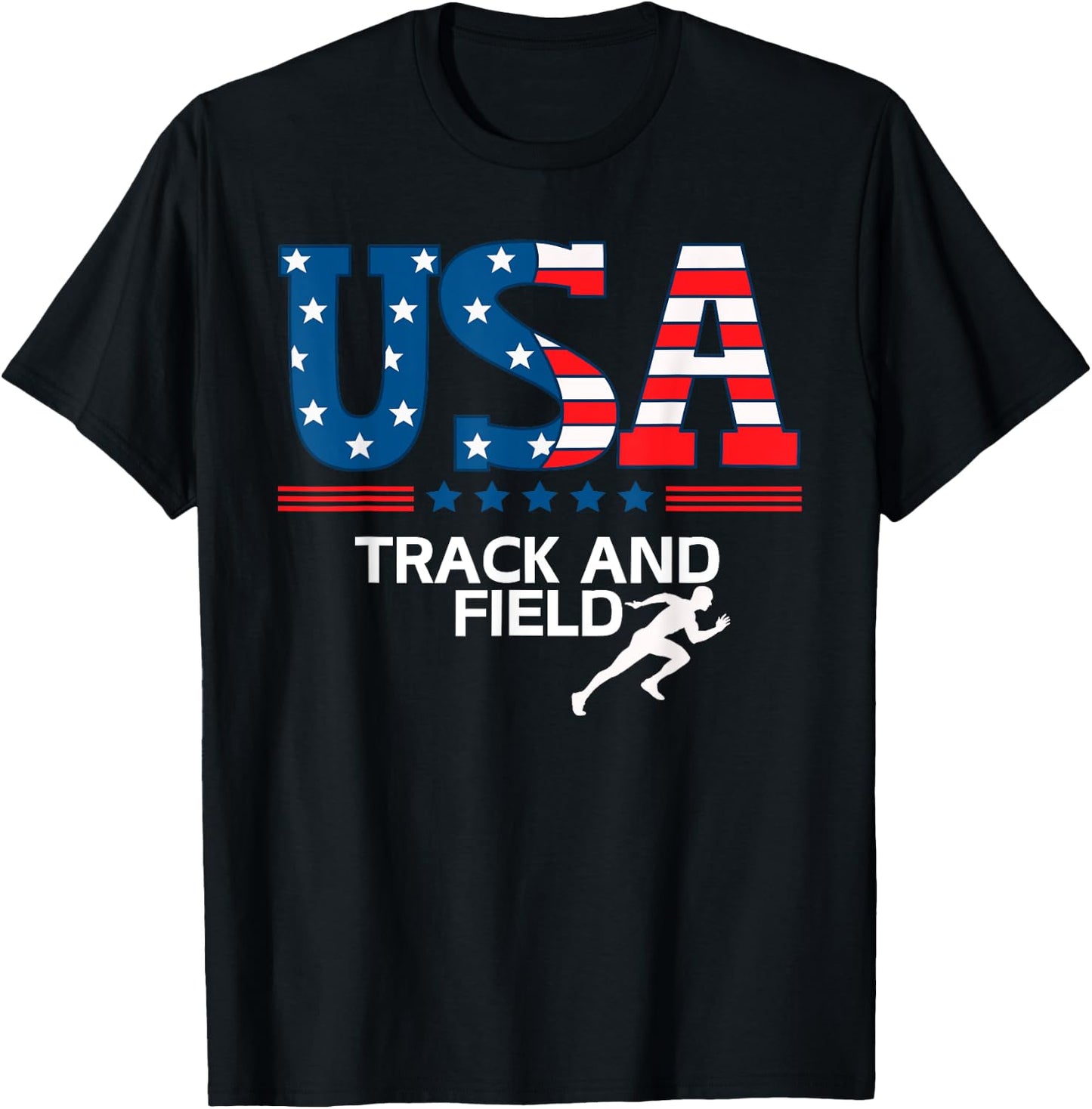 Track And Field United States Flag USA Sport Track And Field T-Shirt - T-Shirt | Black