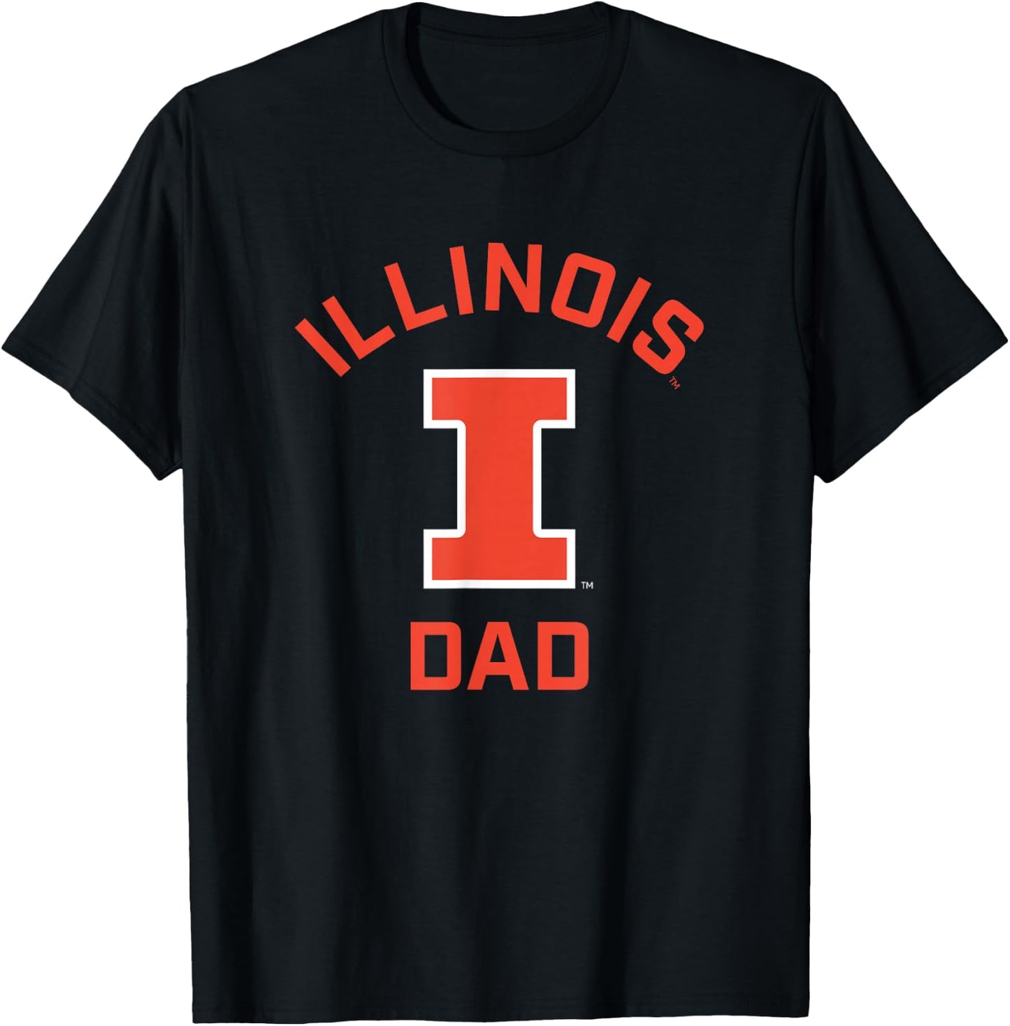 Campus Lab University of Illinois Fighting Illini Arched Dad - Blue, -Adults, Short Sleeve, Classic Fit, Small T-Shirt - T-Shirt | Black