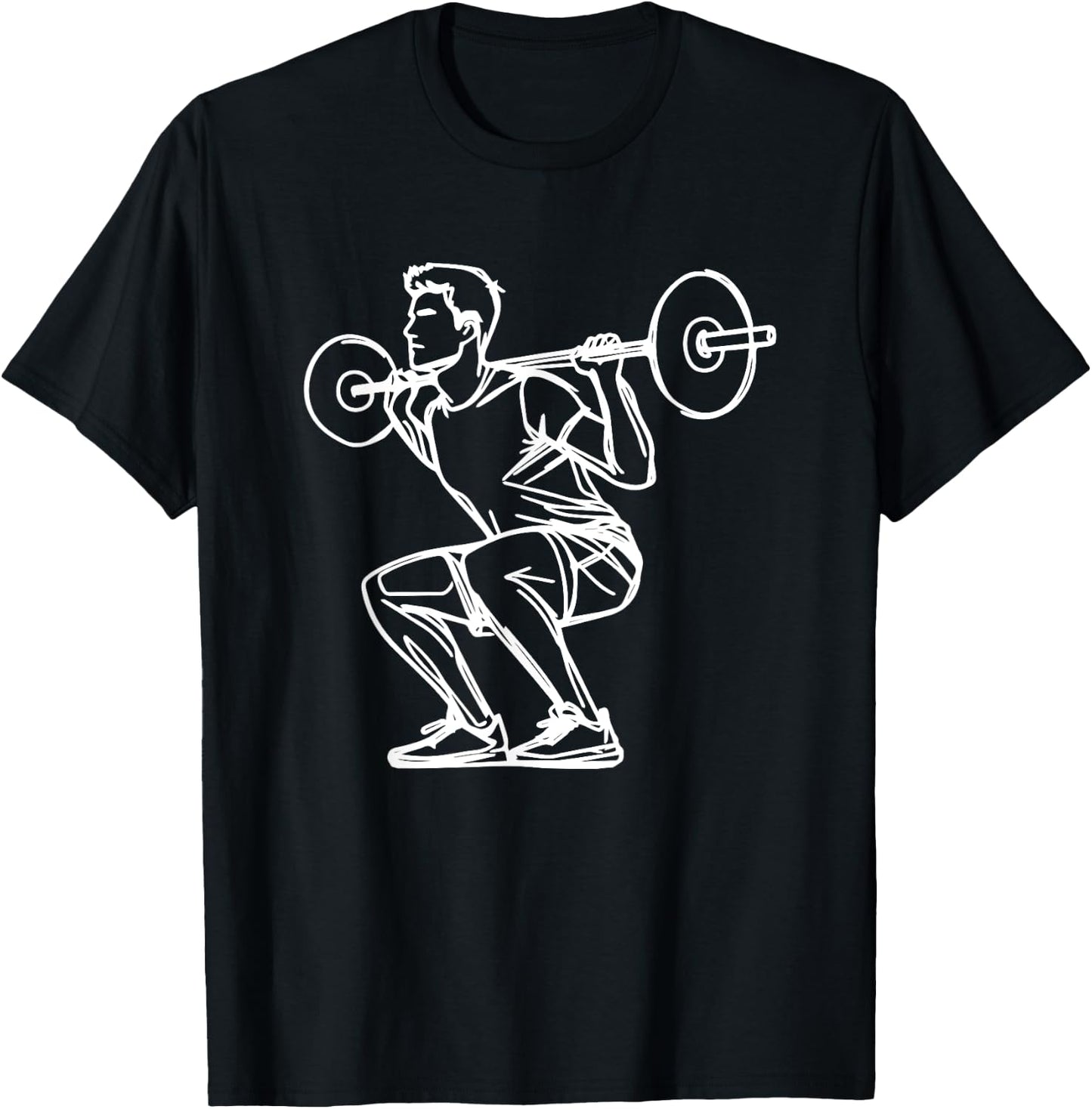 Weightlifting Sketch Fitness Lover for Boys T-Shirt - T-Shirt | Black