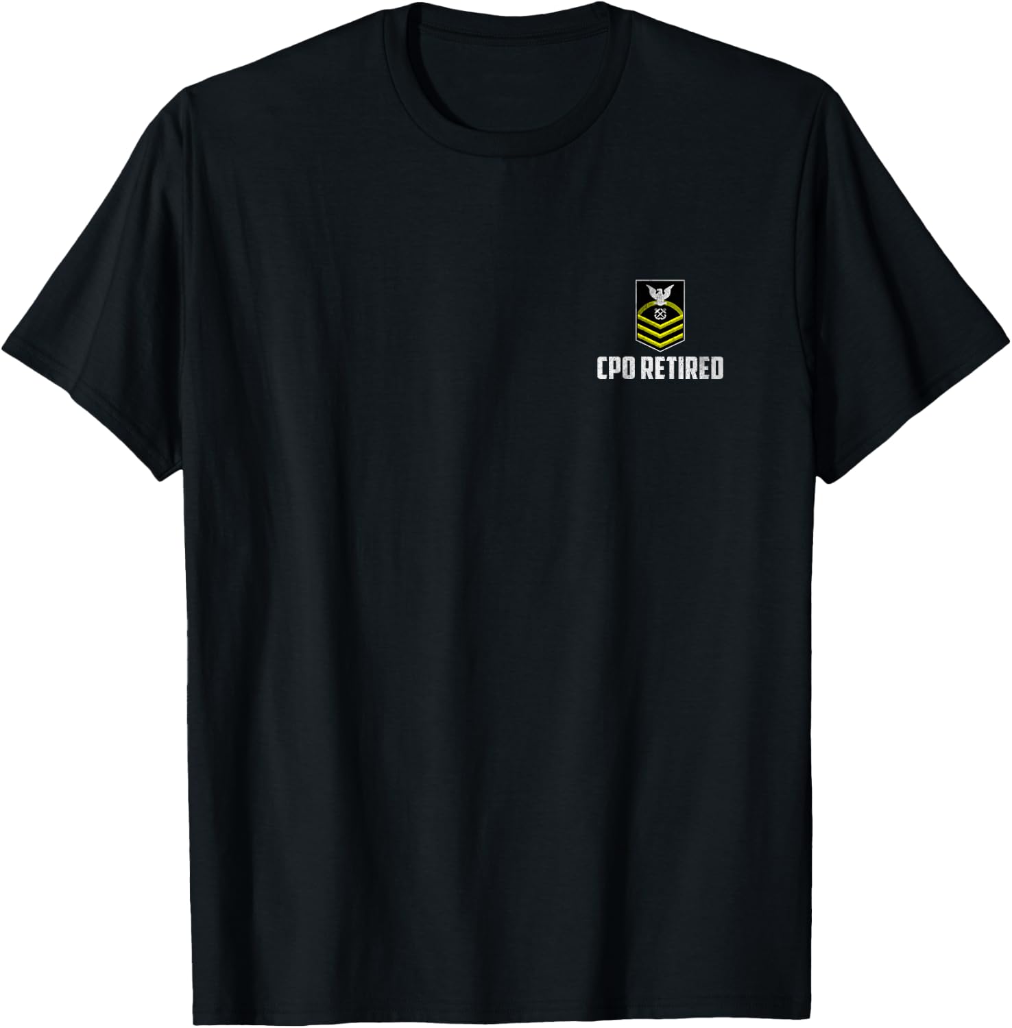 Retired E-7 Chief Petty Officer CPO Rank Insignia Logo Papa T-Shirt - T-Shirt | Black