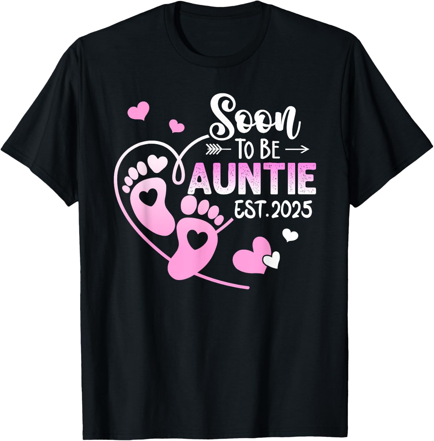 Coming Soon 2025 Soon To Be Auntie est. 2025 T-Shirt - T-Shirt | Black