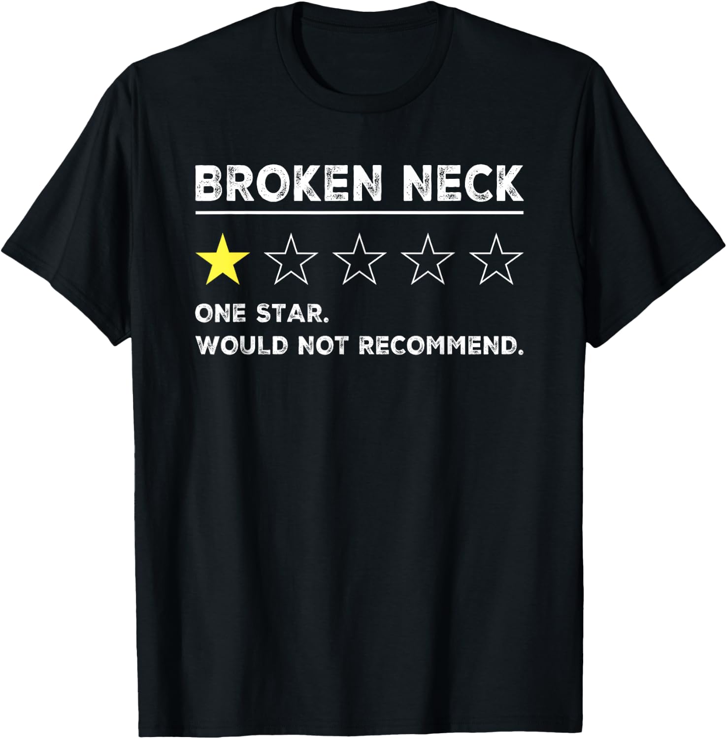 Broken Neck Funny Get Well Soon Gag Recovery T-Shirt - T-Shirt | Black