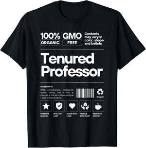 Tenured AF | Professor Promotion | Full Professor 100% Cotton Black T-Shirt - T-Shirt | Black