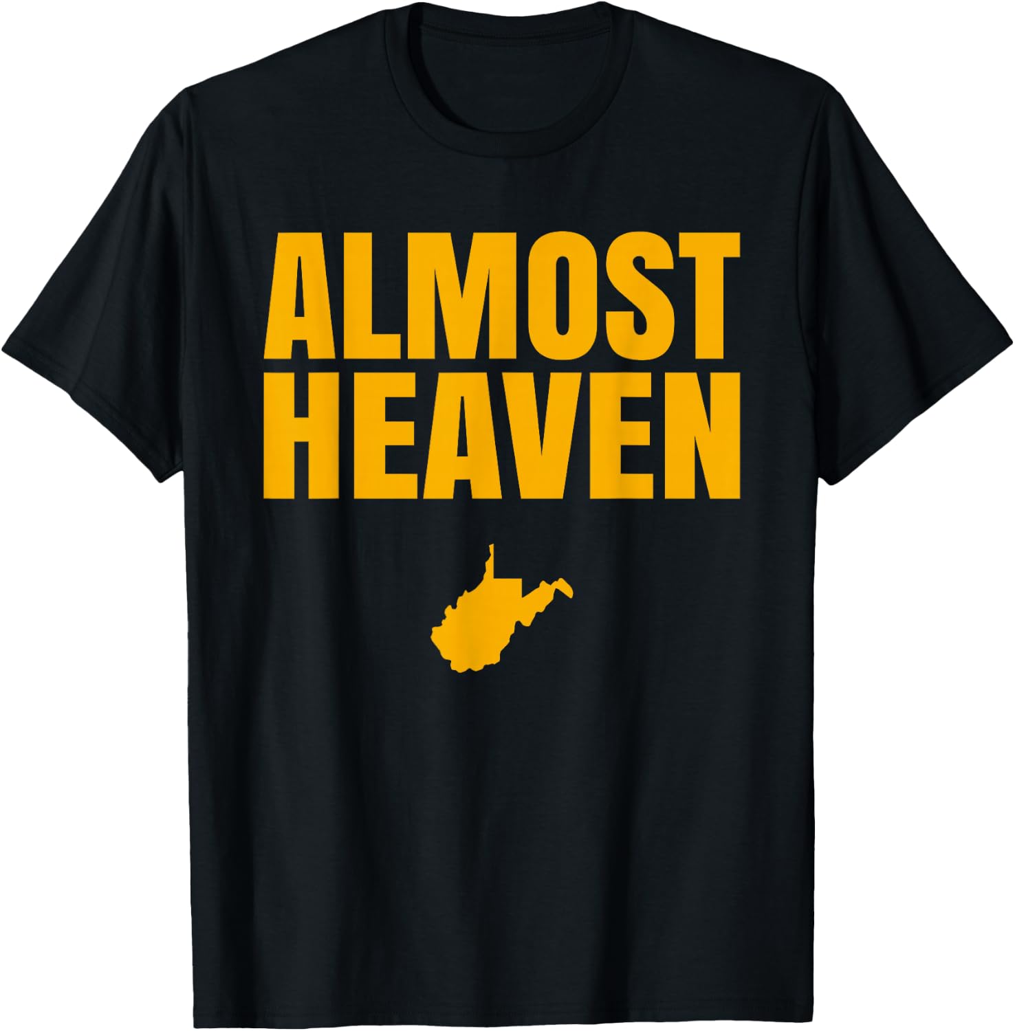 Almost Heaven WV State USA Tailgate Football T-Shirt - T-Shirt | Black