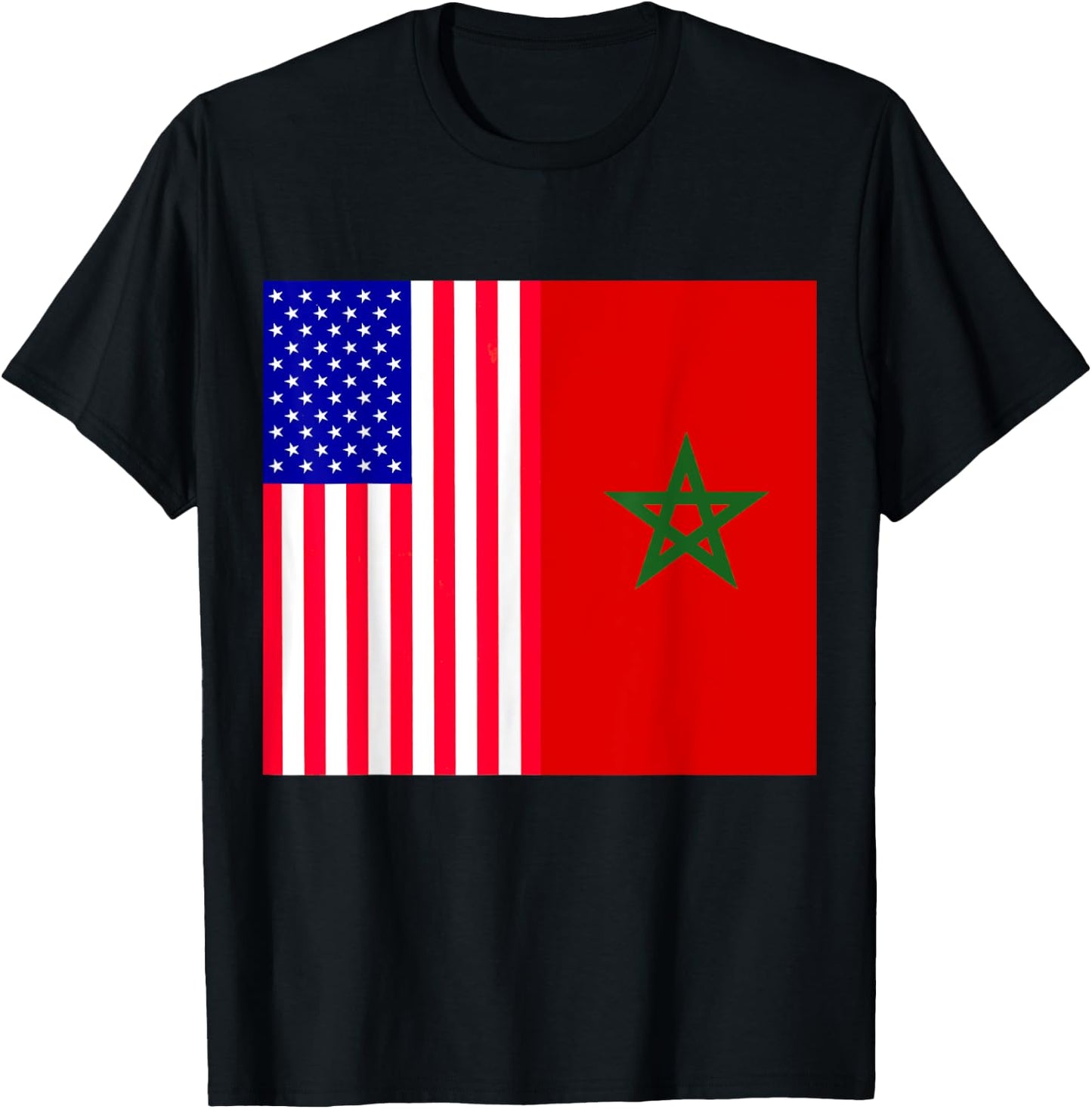 Moorish American Morocco Flag Moroccan Soccer Supporter T-Shirt - T-Shirt | Black