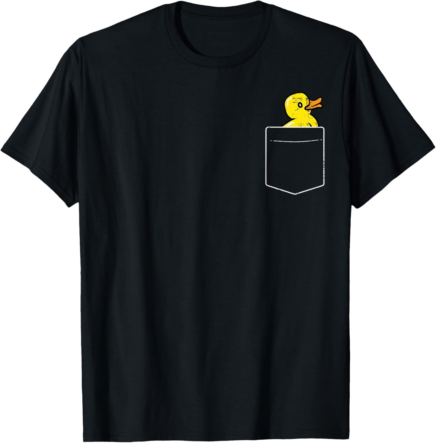 Duck Pocket Cute Rubber Ducky Men Women Boys Girls Kid Youth T-Shirt - T-Shirt | Black
