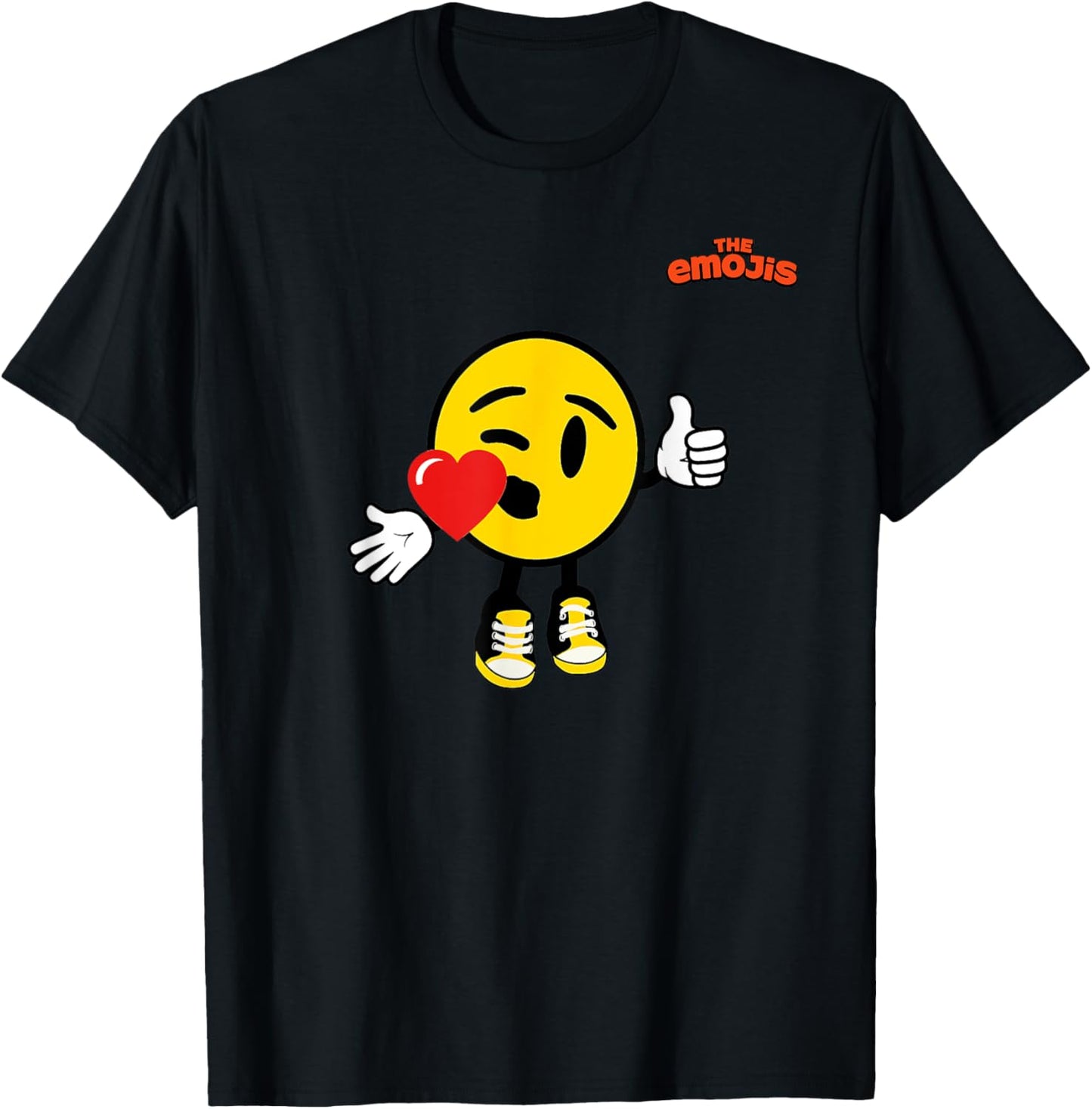 Emoji Kissing Heart Love Yellow Face Thumb Up T-Shirt - T-Shirt | Black