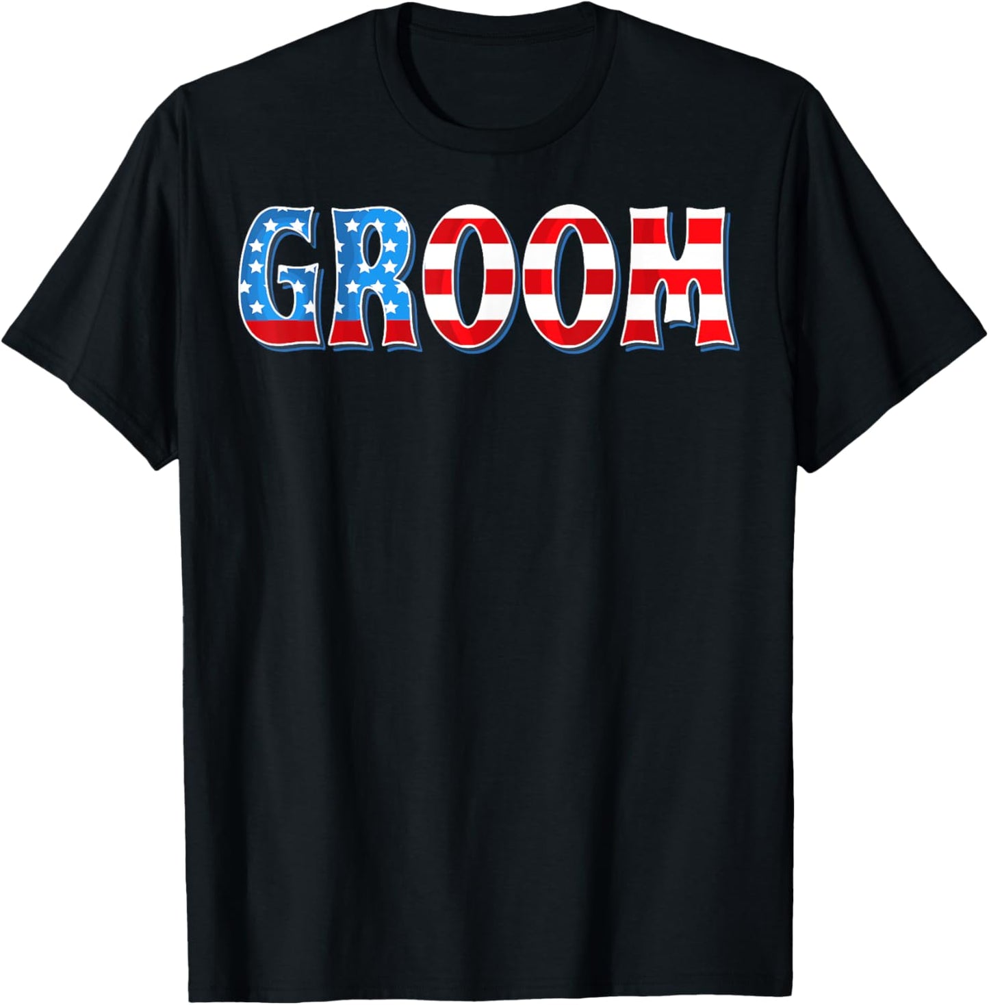 USA Flag Bachelorette Patriotic 4th of July Wedding Groom T-Shirt - T-Shirt | Black