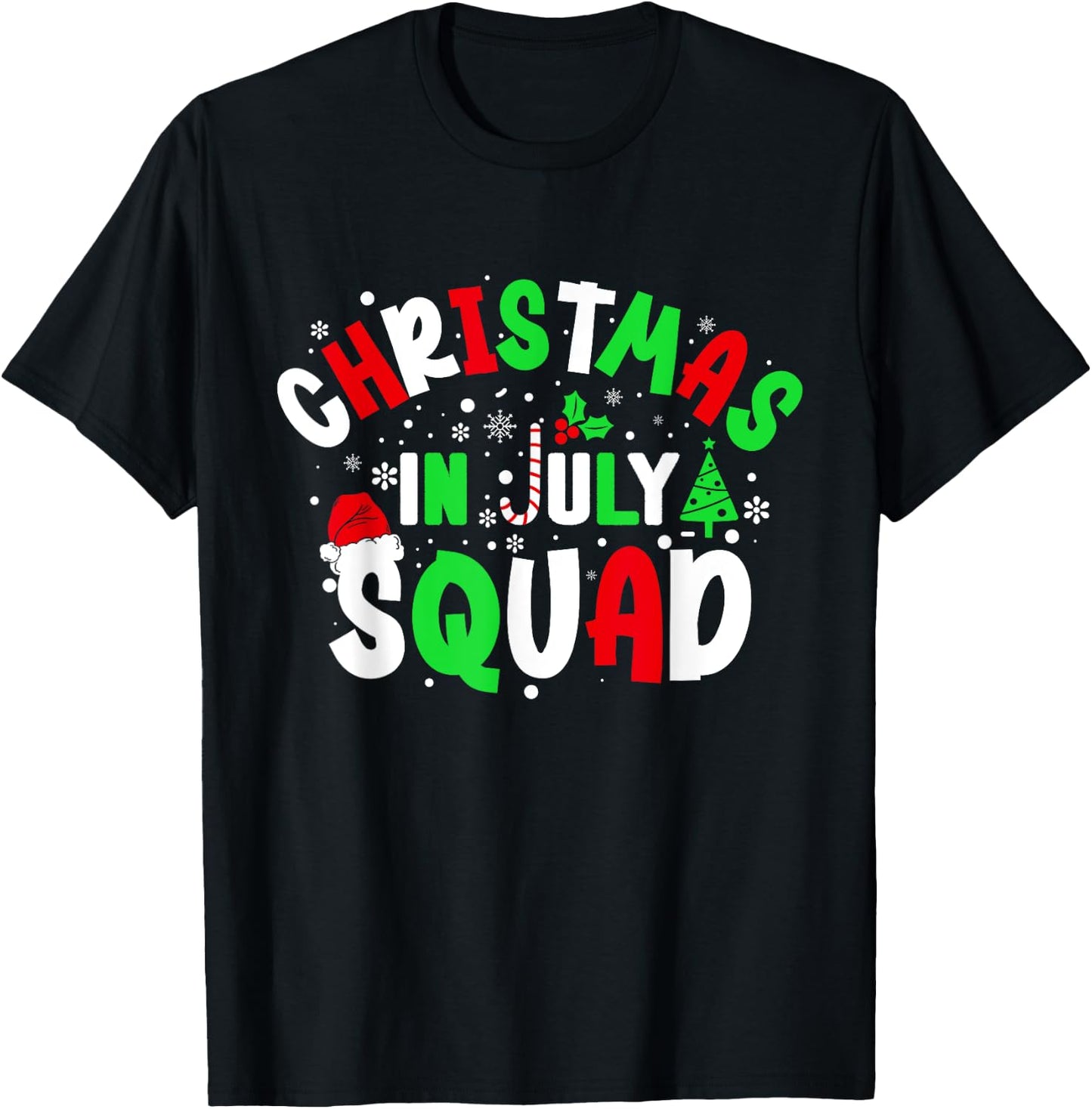 Christmas In July Squad Funny christma summer Men Women Kids T-Shirt - T-Shirt | Black