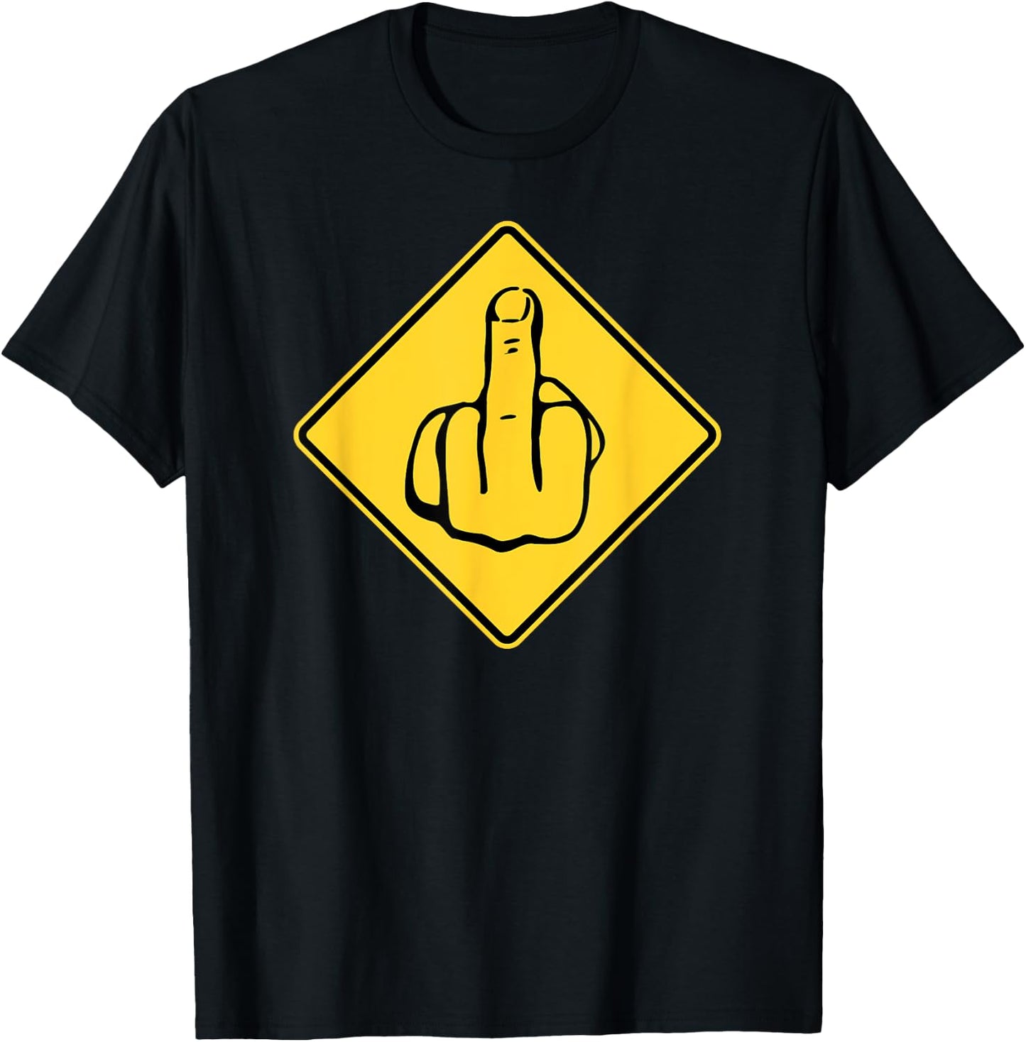 Middle Finger Gift Flipping The Bird Rude Insult Swearing T-Shirt - T-Shirt | Black