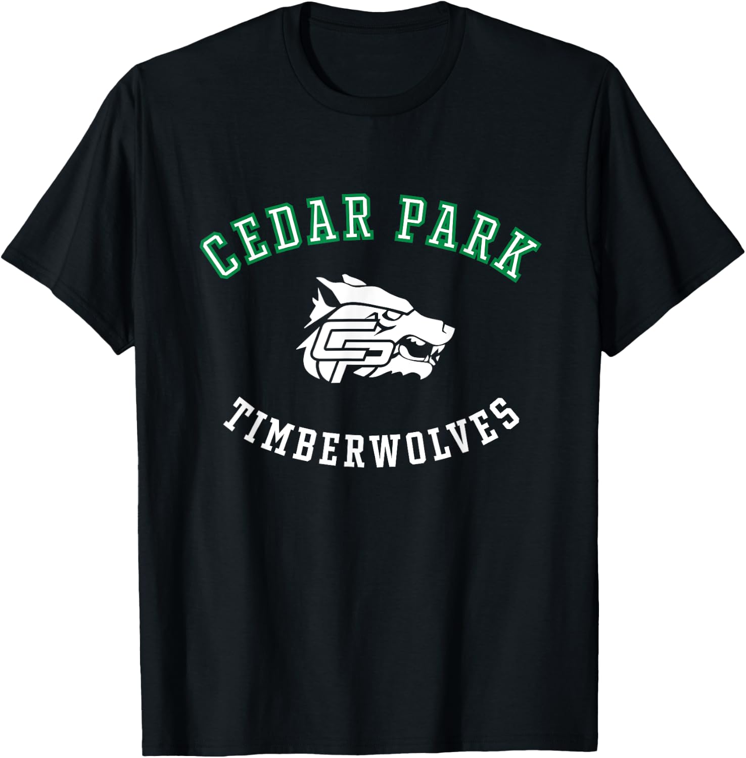 Cedar Park High School Timberwolves C8 T-Shirt - T-Shirt | Black