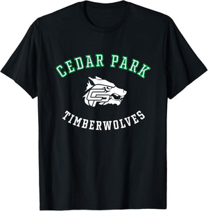 Cedar Park High School Timberwolves C8 T-Shirt - T-Shirt | Black