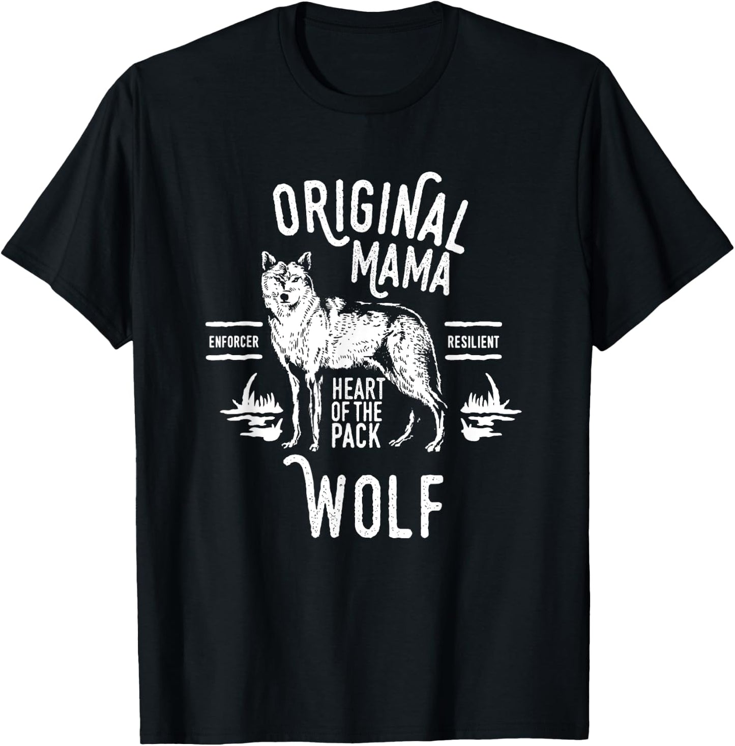 Original Mama Wolf, Heart of the Pack, Mother's Day T-Shirt - T-Shirt | Black
