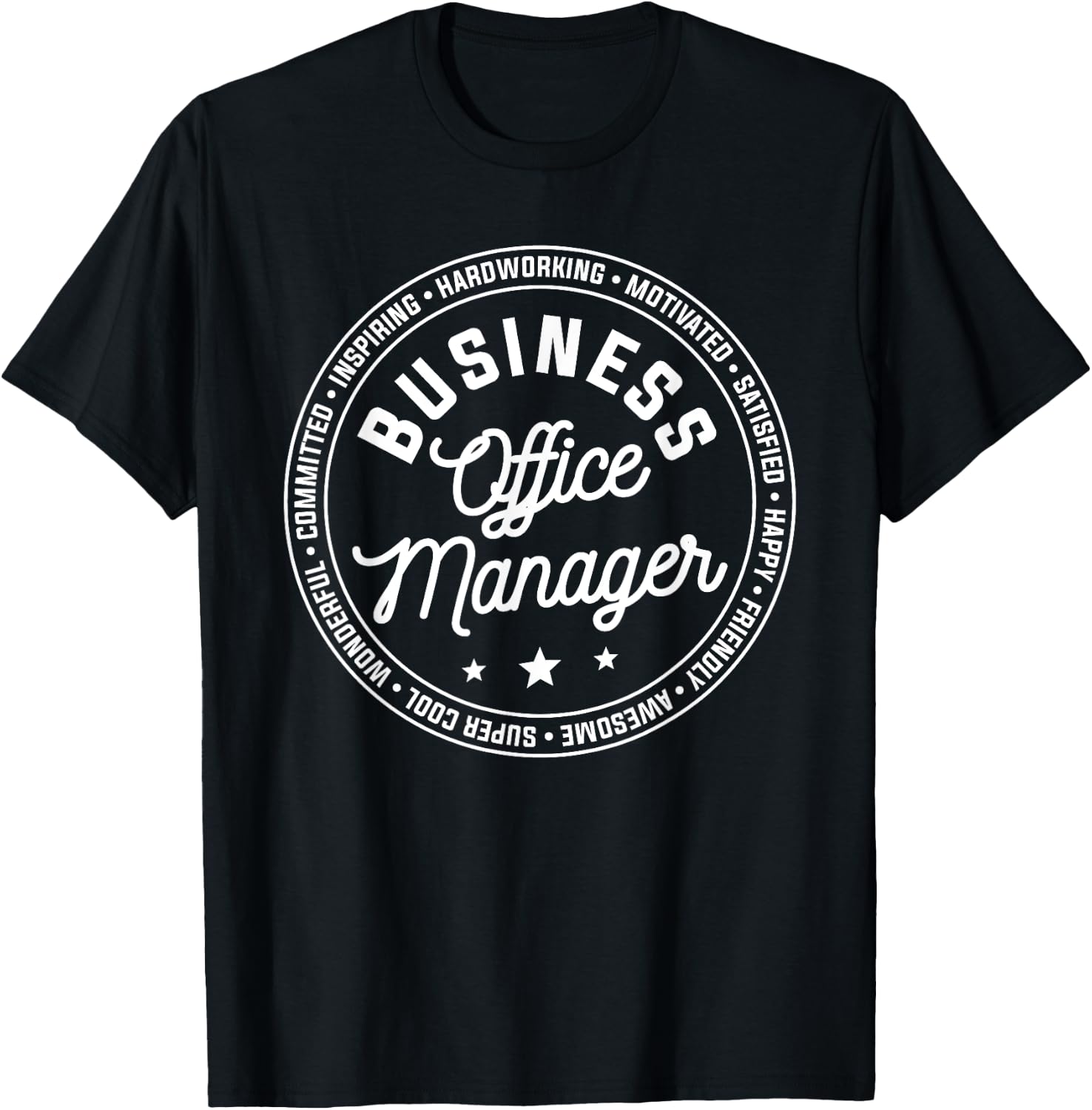 Business Office Manager Management T-Shirt - T-Shirt | Black