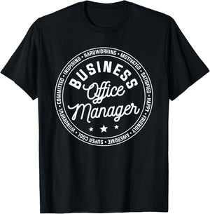 Business Office Manager Management T-Shirt - T-Shirt | Black