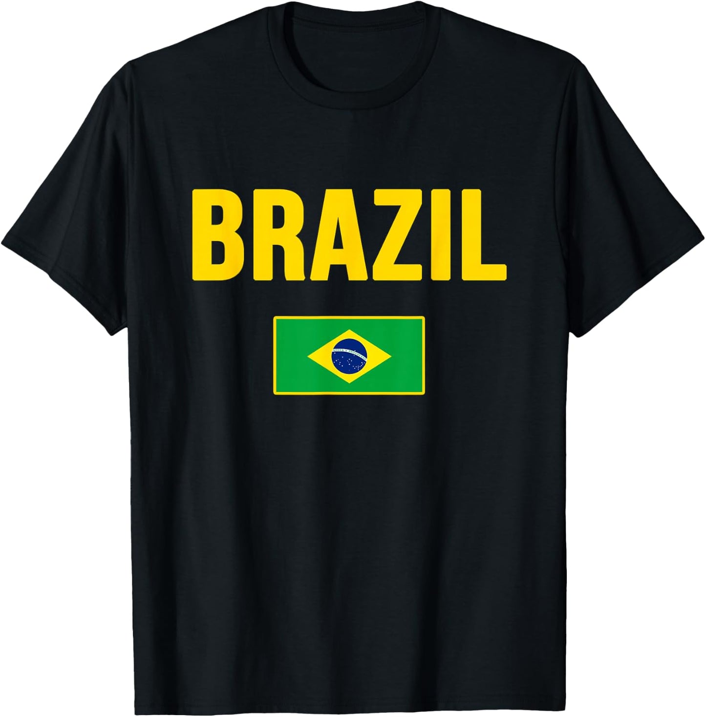 Brazil Flag Design Green Yellow Blue Women Kids T-Shirt - T-Shirt | Black
