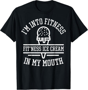Vintage I'm Into Fitness Fit'ness Ice Cream In My Mouth Men Women T-Shirt - T-Shirt | Black