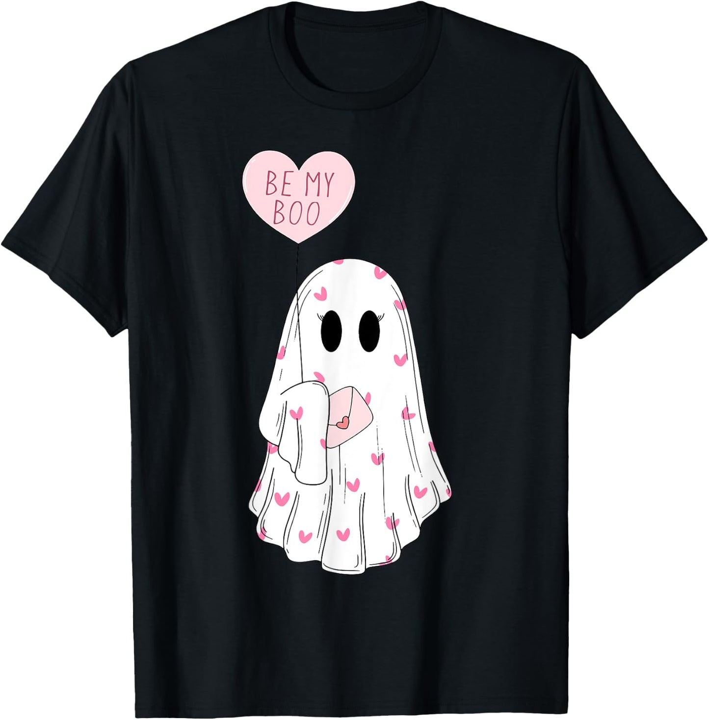 Be My Boo Ghost Funny Valentines Day T-Shirt - T-Shirt | Black