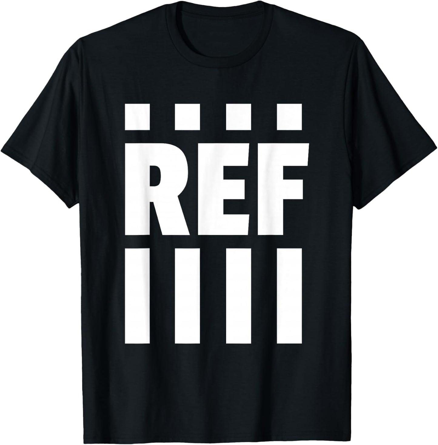 REF White Striped, Referee Official T-Shirt - T-Shirt | Black
