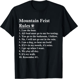Funny Mountain Feist Dog Rules Men Women Kids T-Shirt - T-Shirt | Black
