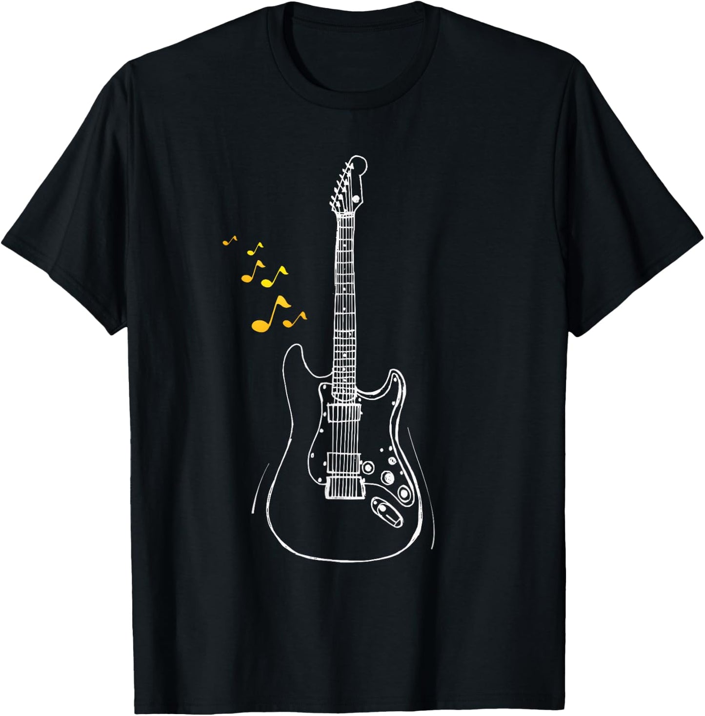 Cut guitar notes, guitarist shirt,guitar musical Notes T-Shirt - T-Shirt | Black