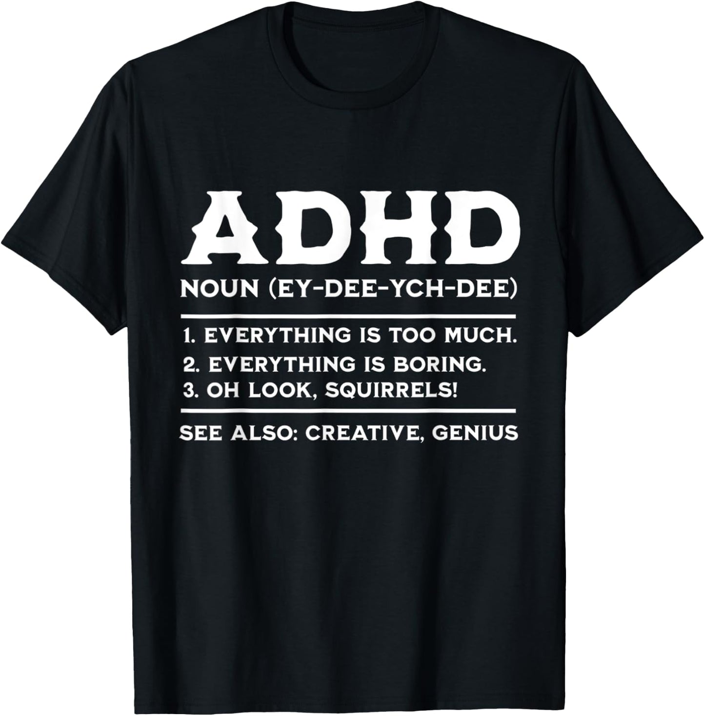 ADHD Definition ADHD Awareness Month ADHD Warrior T-Shirt - T-Shirt | Black
