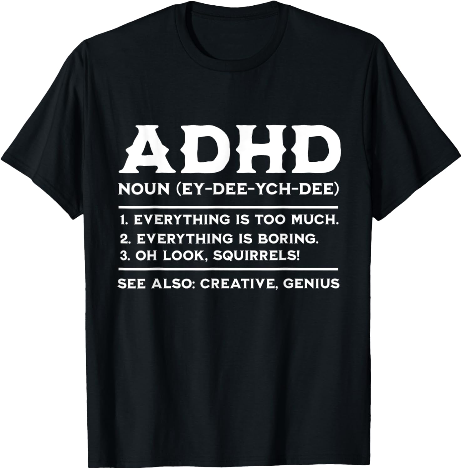 ADHD Definition ADHD Awareness Month ADHD Warrior T-Shirt - T-Shirt | Black