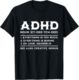 ADHD Definition ADHD Awareness Month ADHD Warrior T-Shirt - T-Shirt | Black