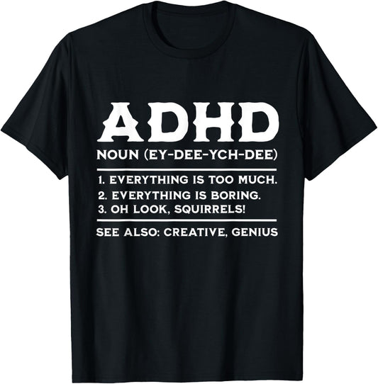 ADHD Definition ADHD Awareness Month ADHD Warrior T-Shirt - T-Shirt | Black