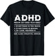 ADHD Definition ADHD Awareness Month ADHD Warrior T-Shirt - T-Shirt | Black