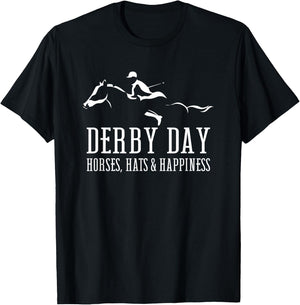 Derby Day Horse Silks and Hats Jockey Kentucky Horse Racing T-Shirt - T-Shirt | Black