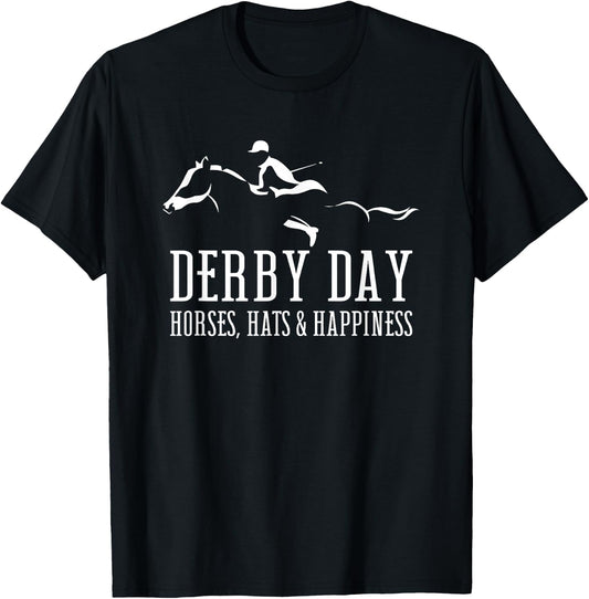 Derby Day Horse Silks and Hats Jockey Kentucky Horse Racing T-Shirt - T-Shirt | Black