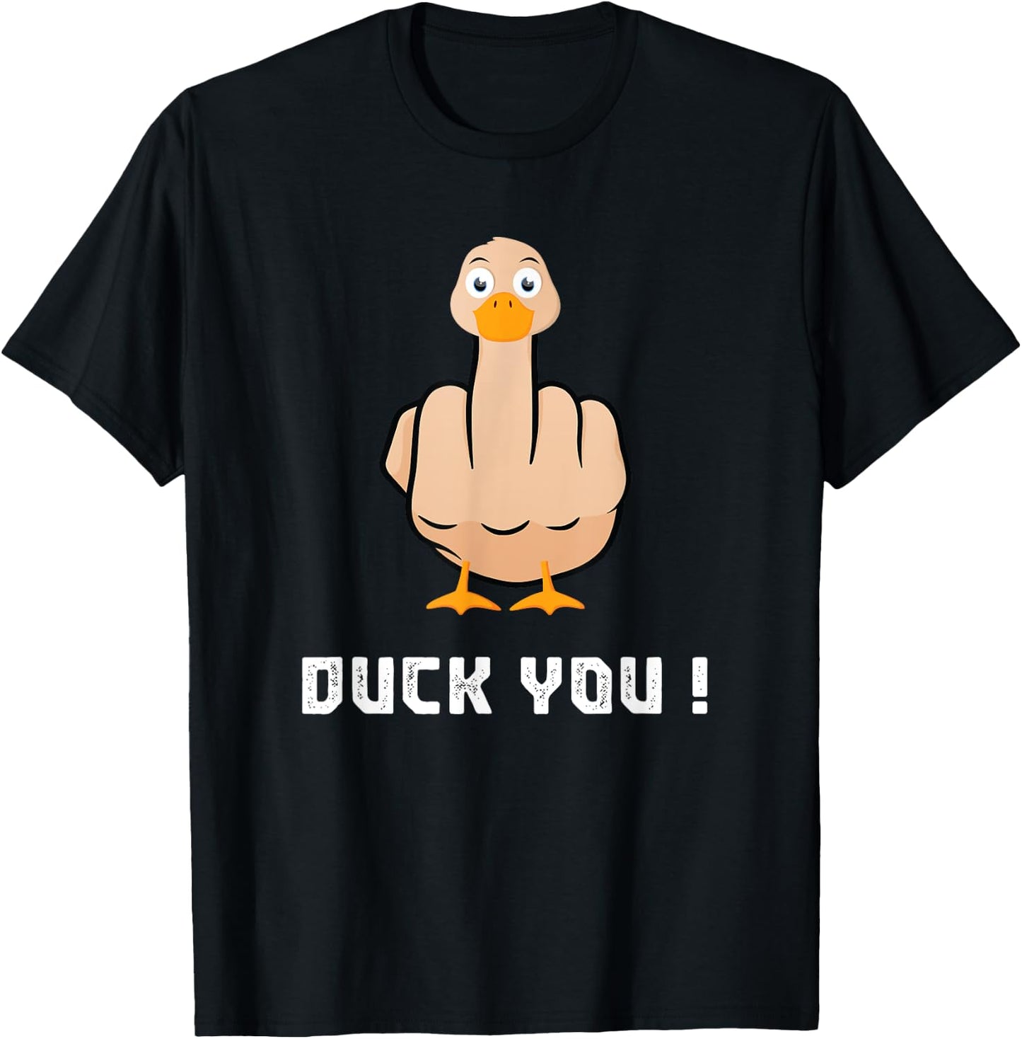 Duck You Duck Lover Flipping Bird Quack Duckies Sarcasm T-Shirt - T-Shirt | Black