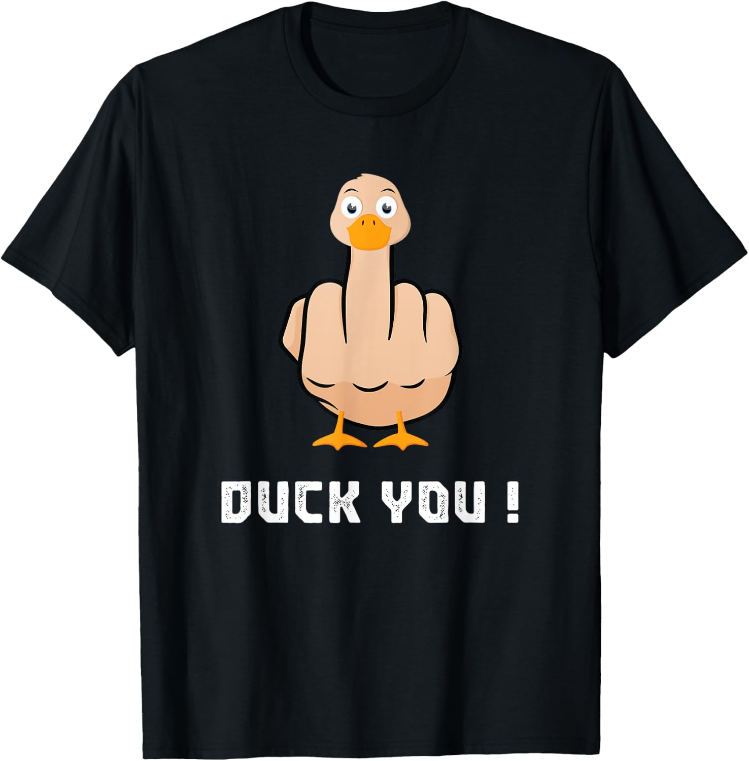 Duck You Duck Lover Flipping Bird Quack Duckies Sarcasm T-Shirt - T-Shirt | Black